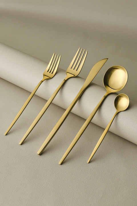 Karaca Orion Matte Gold 30 Parça 6 Kişiik Çatal Kaşık Bıçak Seti