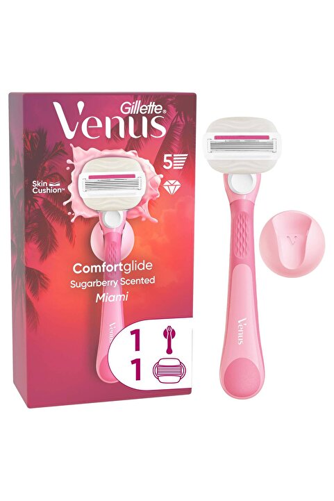 Gillette Venus ComfortGlide Sugarberry Kokulu Miami Kadın 5 Bıçaklı Tıraş Makinesi