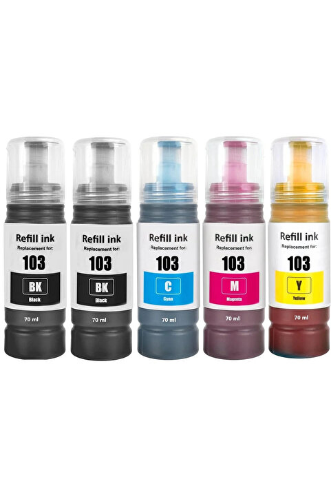 Epson 103 Mürekkep Muadil L3110/l3111/l3150/l3151/l4150/l6190 yazıcı uyumlu Epson 103 4 Renk Set +1 siyah