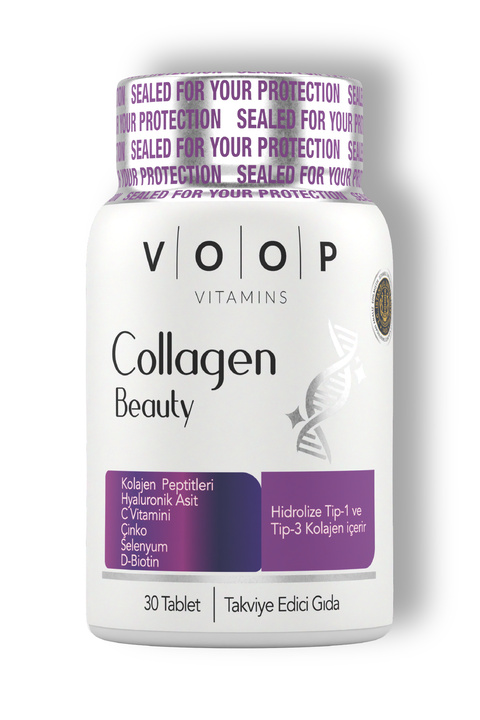 VOOP Collagen Beauty Tip 1 Ve Tip 3 | Kolajen Hyaluronic Asit Q10 Biotin Çinko - 30 Tablet