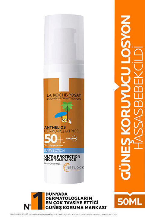 La Roche Posay Anthelios Dermo Pediatrics SPF50+ Hassas Cilt Tipleri ve Bebekler İçin Güneş Koruyucu Süt 50 ml