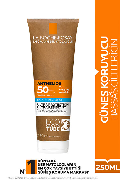 La Roche Posay Anthelios Lait Hassas Ciltler İçin Uygun Yüksek Korumalı Güneş Koruyucu Vücut Sütü SPF50+ 250 ml