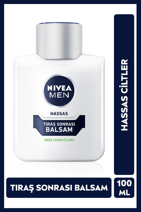 NIVEA MEN Erkek Hassas Ciltlere Özel Tıraş Sonrası Balsam 100ml, Tahriş ve Hassasiyet Karşıtı,Nemlendirici