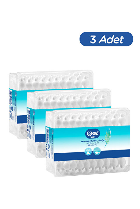 Wee Baby Emniyetli Kulak Temizleme Çubuğu Seti (60x3 180 Adet)