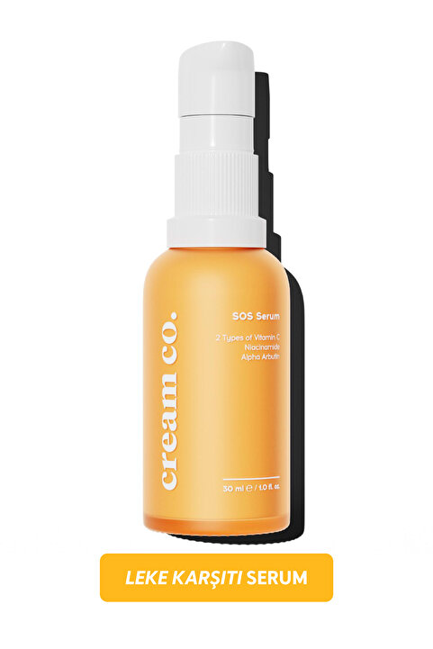 Cream Co. Leke Karşıtı Cilt Tonu Eşitleyici Aydınlatıcı C Vitamini Arbutin SOS Serum | Tüm Cilt Tipleri