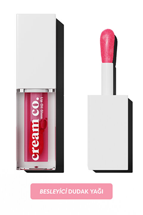 Cream Co. Dudak Parlatıcısı Nemlendirici Besleyici Lip Oil Gloss | Dudak Yağı | Ahududu Aromalı | E Vitamini