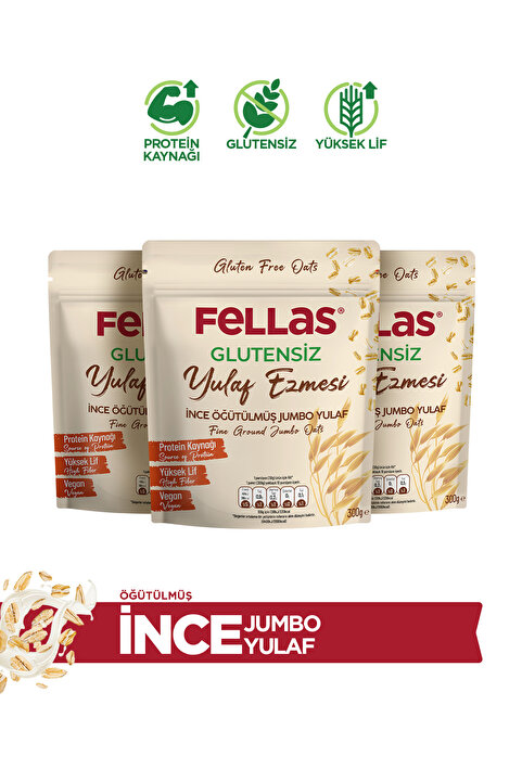 Fellas Glutensiz Yulaf Ezmesi (300 g) x 3 Adet
