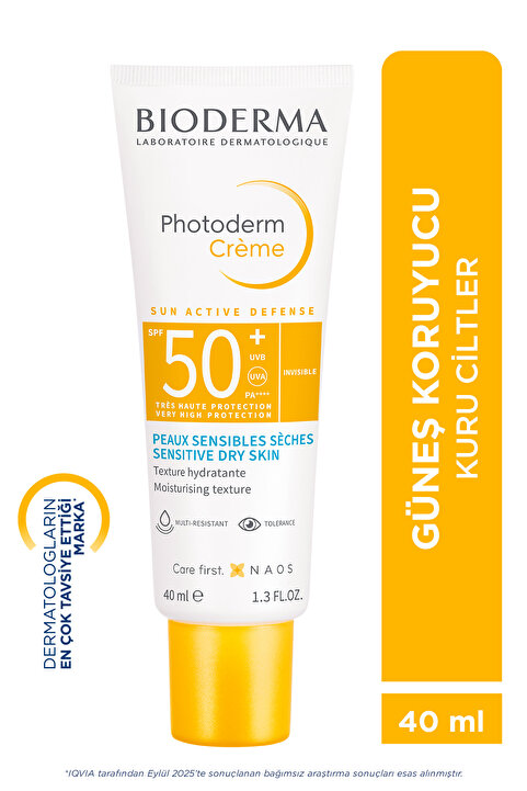 Bioderma Photoderm Cream SPF50+ Kuru & Tüm Ciltler Çok Yüksek Korumalı Nemlendirici Yüz Güneş Kremi 40 ML