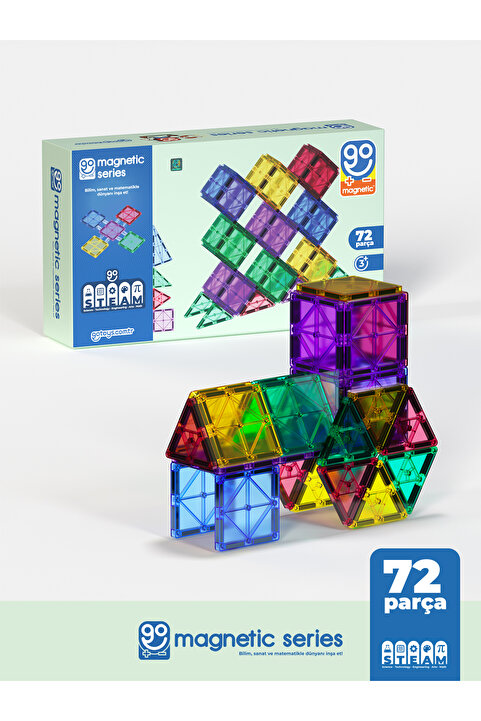 Go Toys Go Magnetic Series 72 Parça Manyetik Yapı Blokları Original - Mıknatıslı Manyetik Bloklar