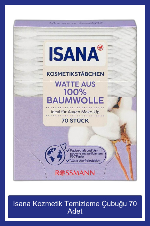 ISANA Kozmetik Temizleme Çubuğu 70 Adet