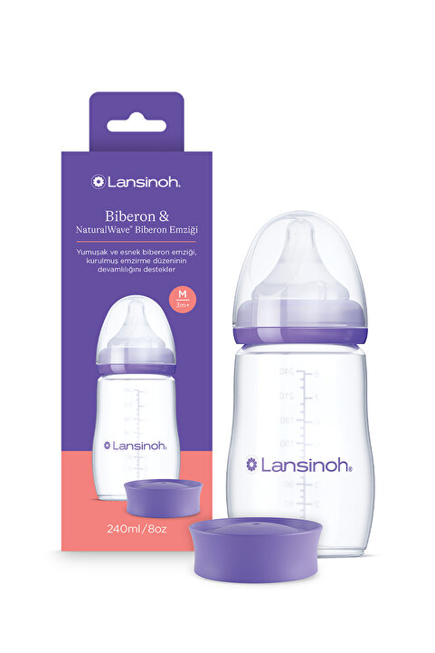 LANSINOH 240 ml Biberon ve NaturalWave® Biberon Emziği (3Ay+)
