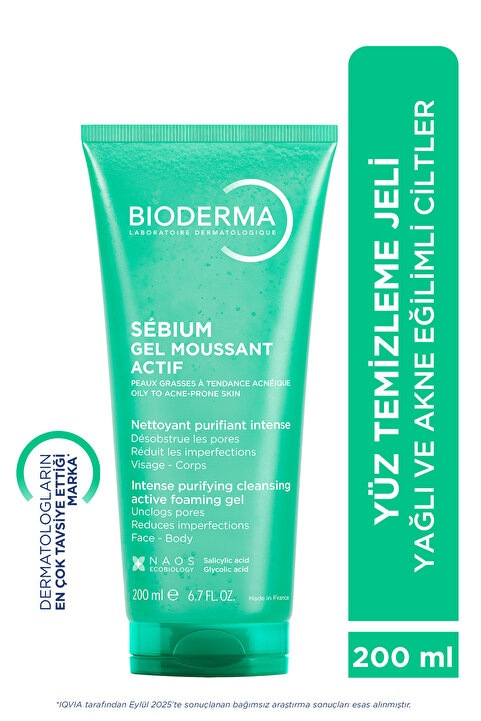 Bioderma Sebium Foaming Gel Active Yağlı ve Akneli Cilt, Glikolik Asit Yoğun Arındırıcı Temizleme Jeli 200ml