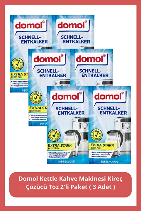 Domol Kettle Kahve Makinesi Kireç Çözücü Toz 2'li Paket ( 3 Adet )