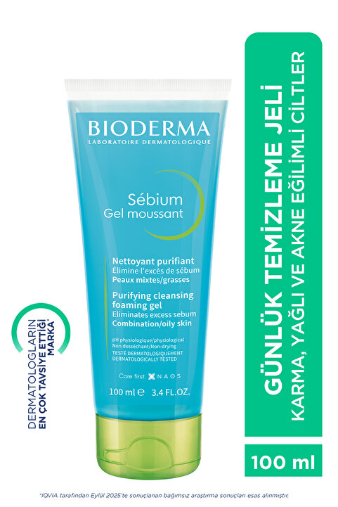 Bioderma Sebium Foaming Gel Karma, Yağlı ve Akne Eğilimli Ciltler İçin Yüz ve Vücut Temizleme Jeli 100 ml