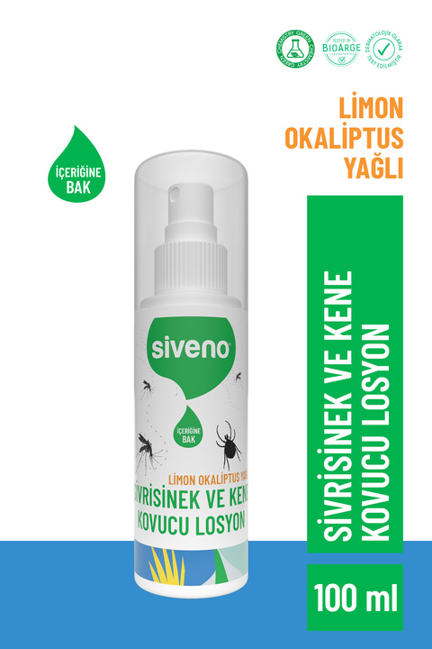 Siveno Sivrisinek ve Kene Kovucu Sprey Losyon Bitkisel Tüm Vücut İçin Aile Boy 100 ml