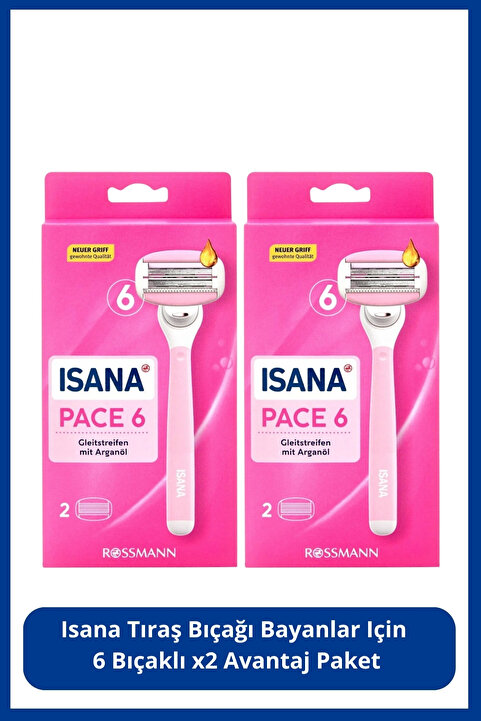 ISANA Tıraş Bıçağı Bayanlar Için, 6 Bıçaklı X2 Paket