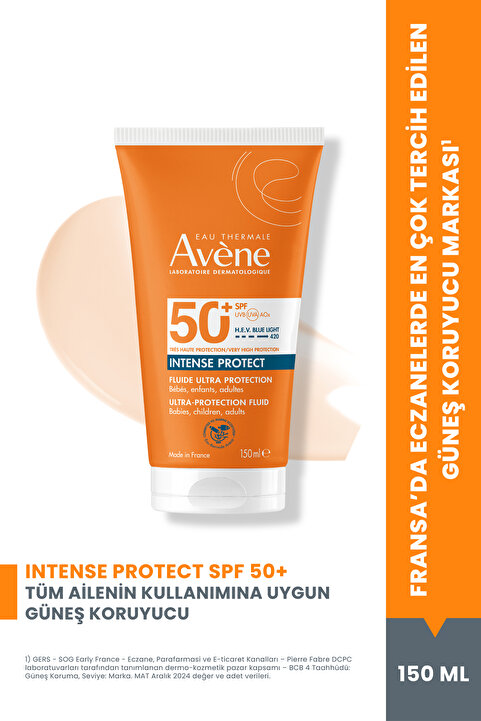 Avene Intense Protect SPF50+ Bebek, Çocuk & Yetişkinler için Yüksek Korumalı Yüz & Vücut Güneş Kremi 150ml