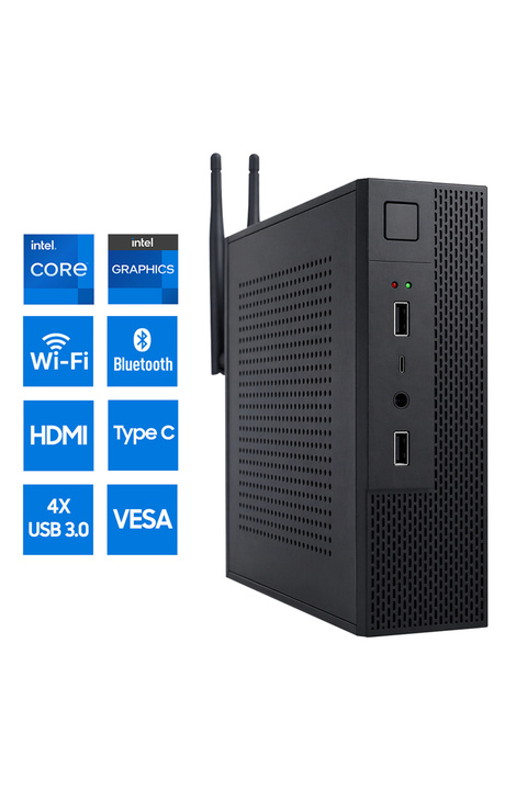TURBOX Mini-7 Intel Core i5 9400 8GB Ram 256GB M.2 NVMe SSD HDMI Type-C WiFi Bluetooth Mini PC