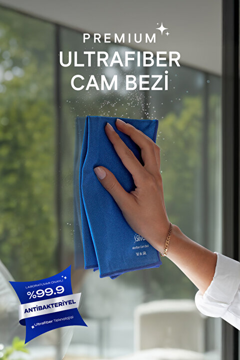 Silva Ultrafiber Premium Cam Bezi – Mavi (40x40 cm)