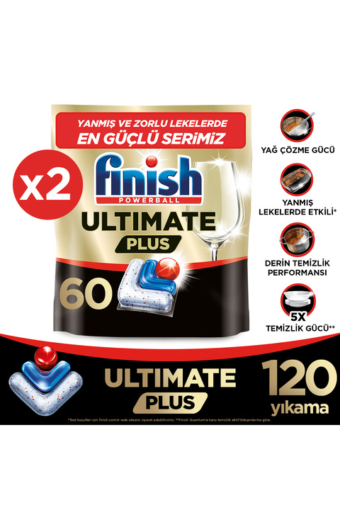 Finish Ultimate Plus Bulaşık Makinesi Deterjanı Kapsül Tablet 120 Adet (60 x 2)