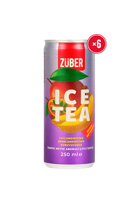 Züber Ice Tea Tropik Meyve Soğuk Çay 250ml x 6 Adet