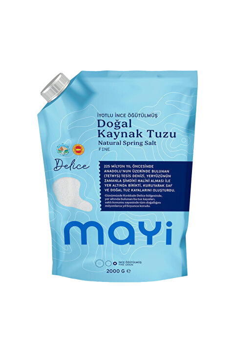 Mayi Tuz İyotlu İnce Öğütülmüş Doğal Kaynak Tuzu 2000 g e