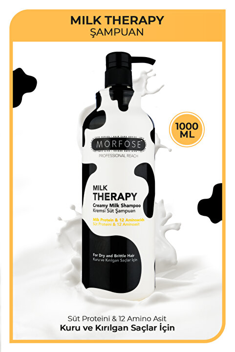 Morfose Milk Therapy Şampuan 1000 ml - Süt Proteinli, Onarıcı, Besleyici Etki
