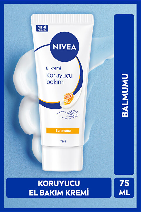 NIVEA Koruyucu El Bakım Kremi Bal Mumu 75ml, Nemlendirici, Yumuşak Cilt, Hızlı Emilir