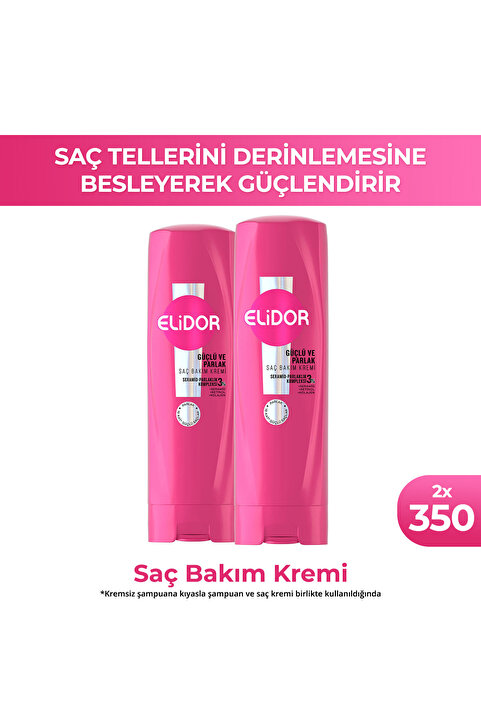 Elidor Saç Bakım Kremi Güçlü ve Parlak 350 ml x2