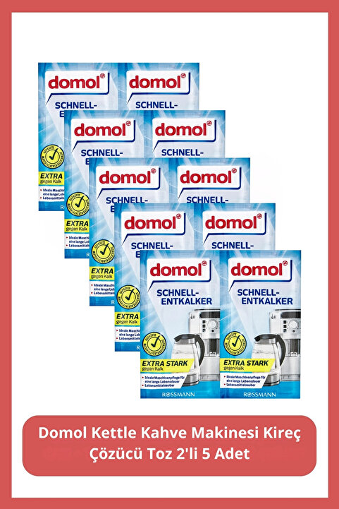 Domol Kettle Kahve Makinesi Kireç Çözücü Toz 2'li Paket 5 Adet