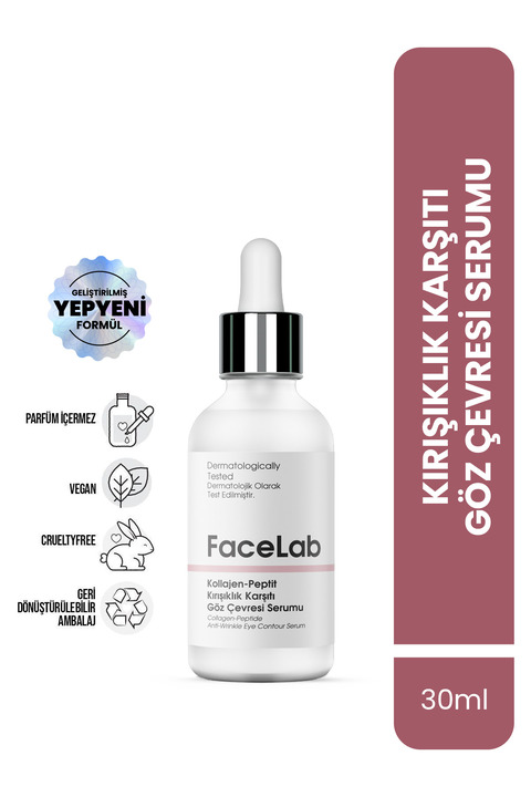 FaceLab Kollajen & Peptit Kırışıklık Karşıtı Göz Çevresi Serumu 30 ml | Kolajen Serum | Sıkılaştırıcı Serum | Anti Aging | Dolgunlaştırıcı Serum | Yüz Serumu