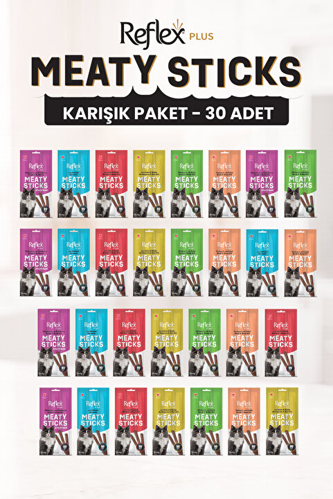 Reflex 3 Çeşit Karma Kedi Ödül Çubuğu 30 Lu Set