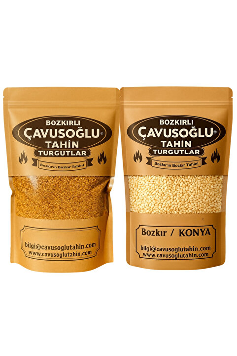 Bozkırlı Çavuşoğlu Odun Ateşinde Kavrulmuş Susam 500g + Kavrulmamış Beyaz Çiğ Susam 500g