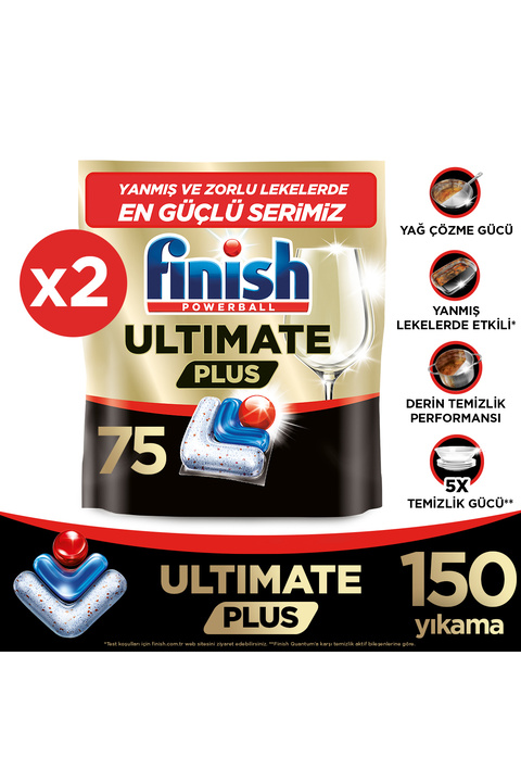 Finish Ultimate Plus Bulaşık Makinesi Deterjanı Kapsül Tablet 150 Adet (75 x 2)