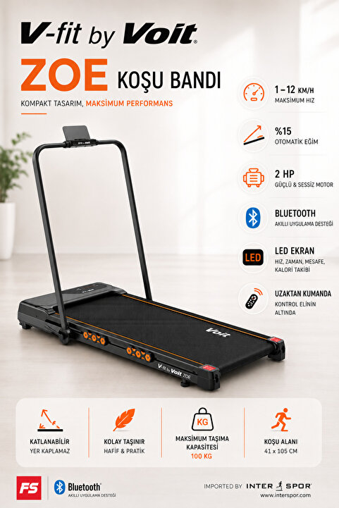Voit Vfit By Zoe Otomatik Eğimli Uzaktan Kumandalı Bluetooth Uygulamalı Tutma Kollu Katlanabilir
