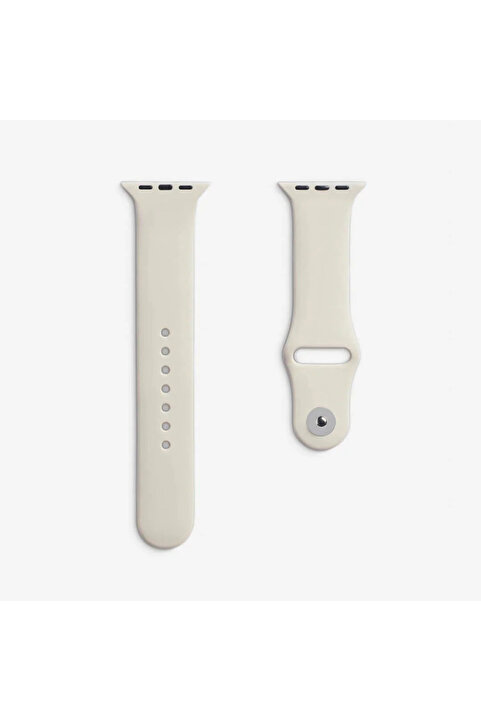 QUSE Apple Watch 46/45/44mm & Series 1-3 42mm ile Uyumlu Silikon Kordon – Yıldız Işığı (S/M)
