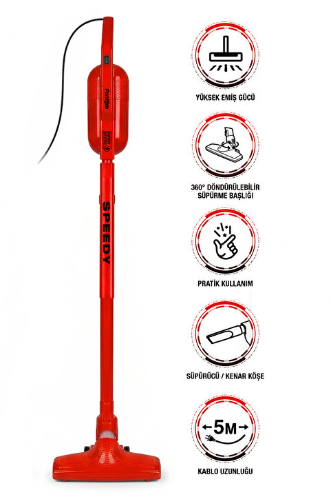 FANTOM Speedy Pro DU 2100 Dikey Süpürge Kırmızı