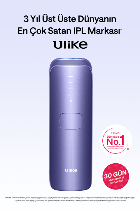 Ulike Air 3 Acıyı Önleyen Sapphire Buz Soğutma IPL Lazer Epilasyon Aleti Mor, 700.000 Atım, Deri Kutulu