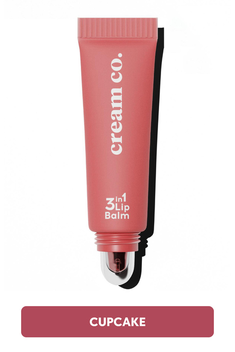 Cream Co. Nemlendirici Parlatıcı 3in1 Lip Balm | Dudak Bakım | Cupcake Rose Gülkurusu Hyaluronik Asit Seramid