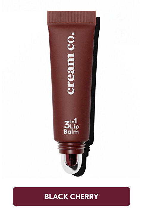 Cream Co. Nemlendirici Parlatıcı 3in1 Lip Balm | Dudak Bakım | Black Cherry Bordo | Hyaluronik Asit Seramid
