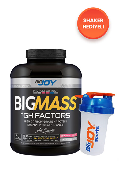 Bigjoy BIGMASS Gainer GH FACTORS Çilek Aromalı 3000g