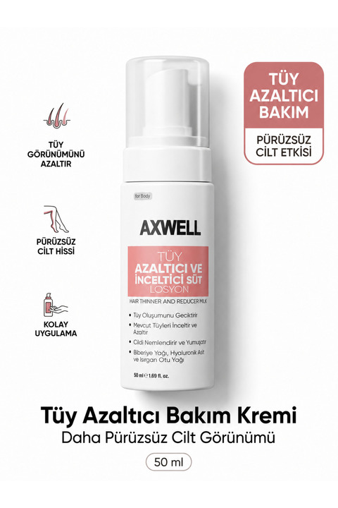 AXWELL Tüy Azaltıcı Losyon & Süt Nemlendirici Yumuşatıcı Isırgan Otu & Hyaluronik Asit