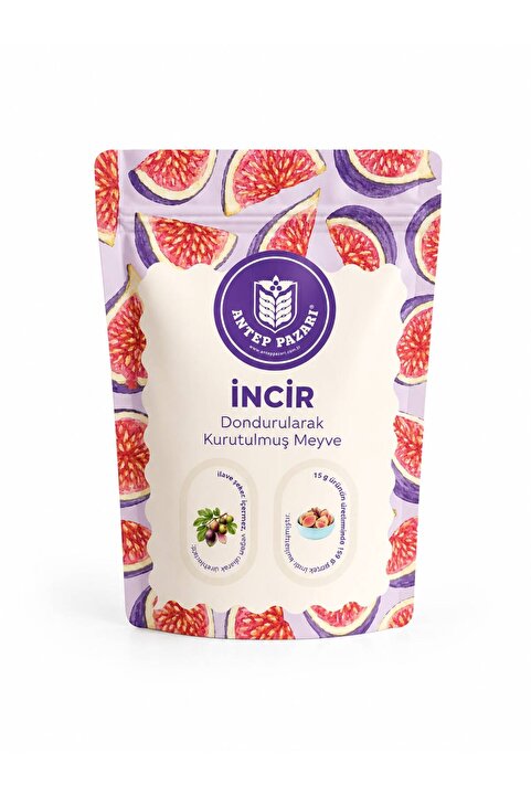 Antep Pazarı İncir Kuru Meyve Cipsi - Dondurularak Kurutulmuş Freeze Dried Çıtır İncir - 15g
