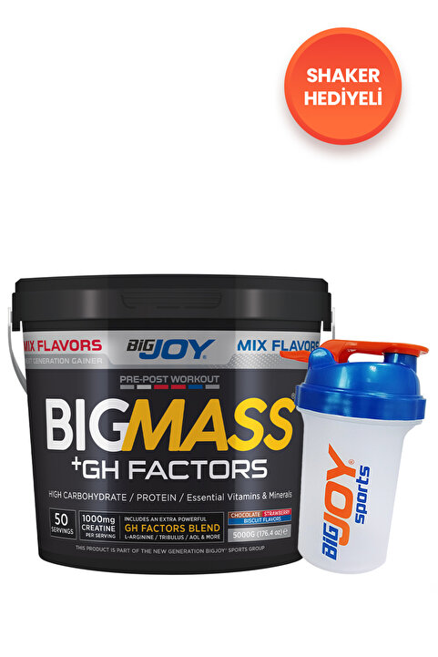 Bigjoy Bigmass Mix (ÇİKOLATA, ÇİLEK, BİSKÜVİ) 5000 gr Mass Gainer Karbonhidrat Tozu