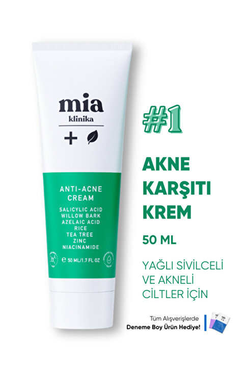 mia klinika Akneli Sivilceli ve Yağlı Ciltler İçin Bariyer Güçlendirici Nemlendirici Krem