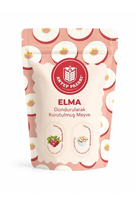 Antep Pazarı Elma Kuru Meyve Cipsi - Dondurularak Kurutulmuş Freeze Dried Çıtır Elma - 15g