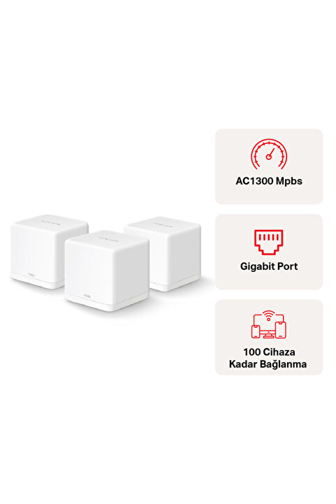 Mercusys Halo H30G (3-pack) AC1300 Mbps Dual Band Gigabit Bağlantılı Wi-Fi 6 Mesh Menzil Genişletici