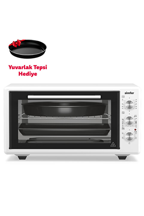 Simfer 4546 Beyaz 45 LT Turbo Fan Mini/Midi Fırın - 6 Fonksiyon, Yoğurt Yapma & Buz Çözme Özellikli