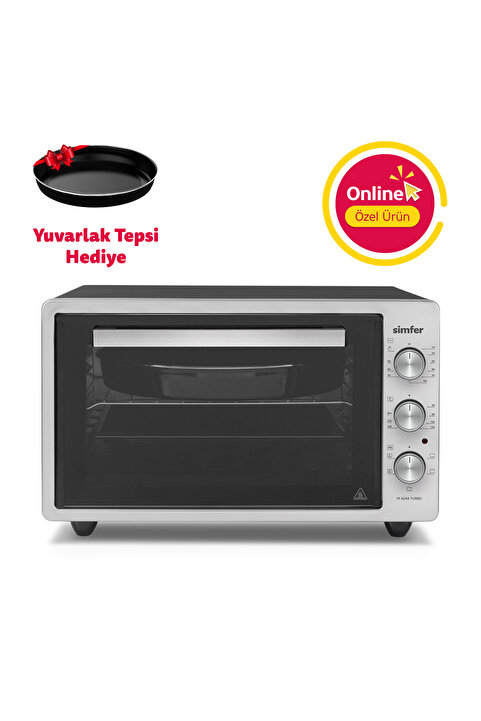 Simfer 4244 İnox Gri 42 LT Turbo Fan Mini/Midi Fırın - 6 Fonksiyon,Yoğurt Yapma, Buz Çözme & İç Aydınlatma