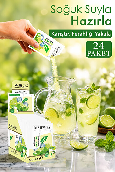 Mahbuba Cool Lime Aromalı Soğuk Toz İçecek 24x9gr